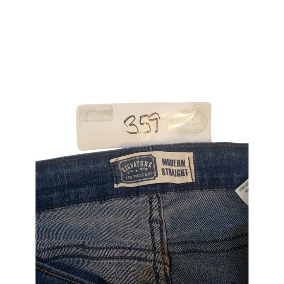 Levis Modern Straight Denim Jeans Womens 32X34 Blue Dark Wash Mid Rise Work Wear - Picture 13 of 13